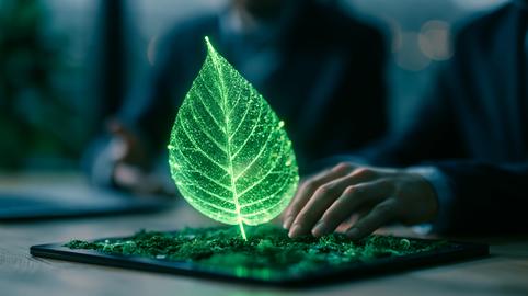 Digital leaf hologram for sustainable comms