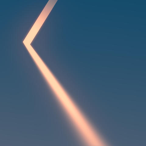 Ray of light across a dark blue surface through the half-opened door. 3d rendering illustration