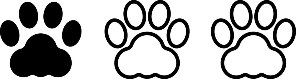 Paw print icon illustration set