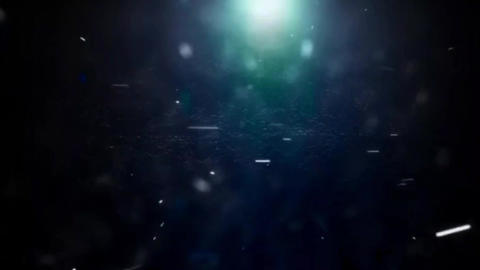 The abstract blue light star in the black background