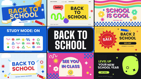 Back to School Kit Flat Doodle Pack