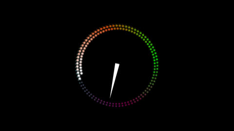 Revolving of pointer around the loading circles on dark background