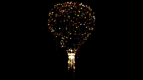 Hot Air Balloon in 3D on dark background