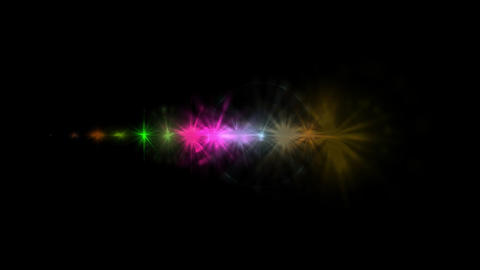 Colorful sparkles blinking on dark screen