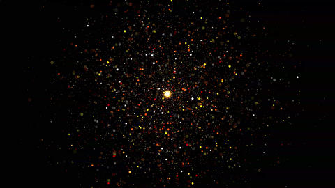 Colorful filled particles extraction from center on dark background