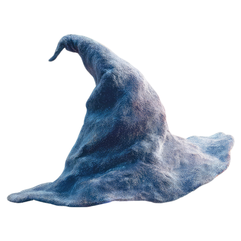 PNG illustration of old black witch hat with cut out background