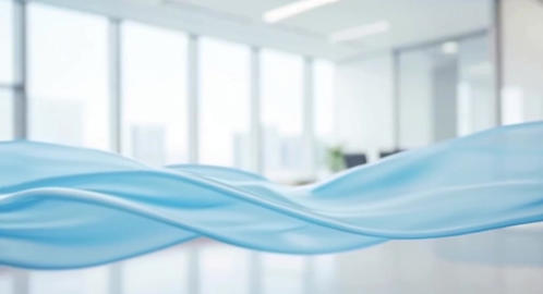 N65 03 - Soft Blue Wave in Bright Interior – 4K Abstract Animation