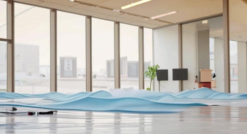N65 04 - Dynamic Water‑Like Wave in Bright Room – 4K Abstract Animation