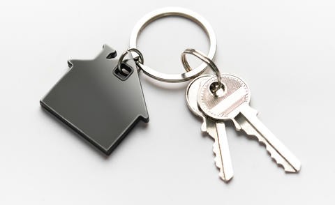 House keys with keychain representing new home ownership