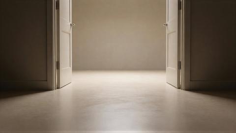 A wide doorway and smooth flooring designed for aging in place providing a safe accessible entry for
