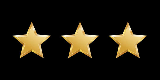 Golden three-star animation (transparent)