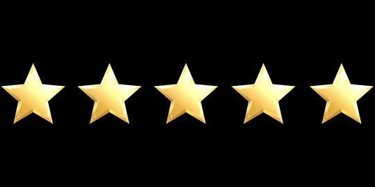 Gold five-star animation (transparent)