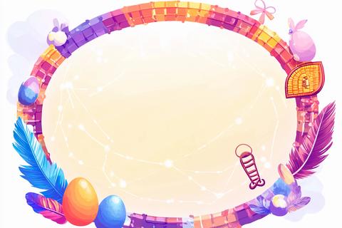 Colorful oval frame featuring dream weaver design with decorative elements and