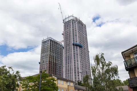 Skyscrapers under construction in London city