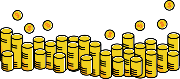 Illustration of a stack of coins (dollars)