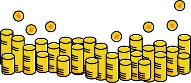 Illustration of stacked coins (yen)