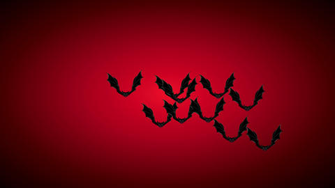 Autumn Halloween background with flying vampire bats