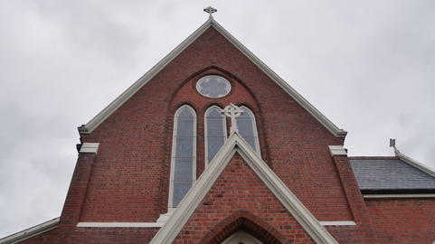 shot of religious Christian or catholic chapel church for prayers and worshipers