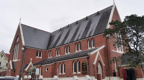 shot of religious Christian or catholic chapel church for prayers and worshipers