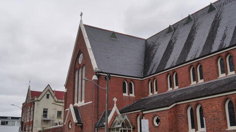 shot of religious Christian or catholic chapel church for prayers and worshipers