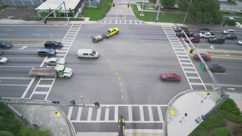 Elevated view of intersection traffic