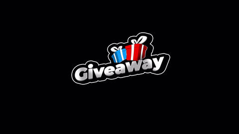Animated Giveaway Logo with Gift Boxes on Transparent Background