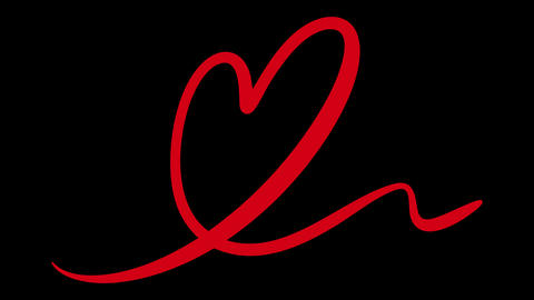 Animation of a flowing heart (with alpha channel)