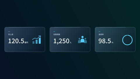 Corporate Stats Glass - 3 Number Counters with Icons 4K