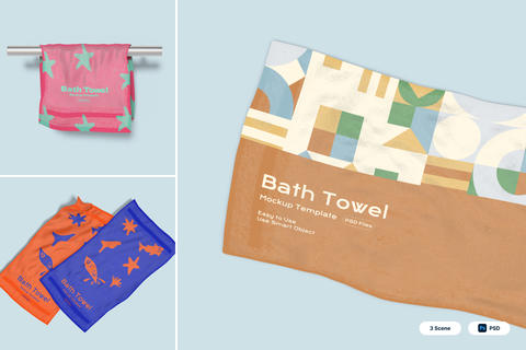 Bath Towel Mockup