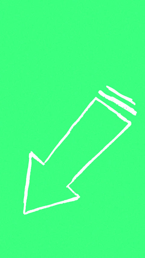 Vertical Green Screen Reel with Hand Drawn White Arrow Pointing Call to Action Animation