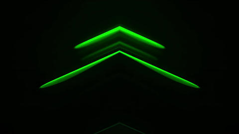 Green Neon Chevron Arrows Moving Up Abstract Loop