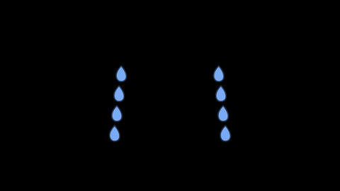 Paired Cartoon Tear Streams with Open Center on Transparent Background