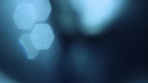 Blue Anamorphic Lens Flare Soft Bokeh Overlay