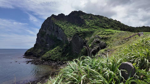 Aerial View of Seongsan Ilchulbong Sea Cliff, Jeju