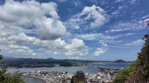 Aerial View from Seongsan Ilchulbong over Jeju Coast