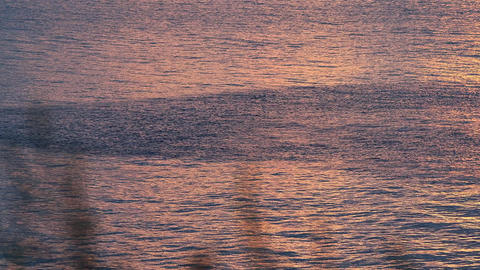Sunset in Setouchi where the surface changes due to small sardines,4K