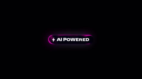 AI Powered Text Animation with Glowing Neon Effect on Transparent Background