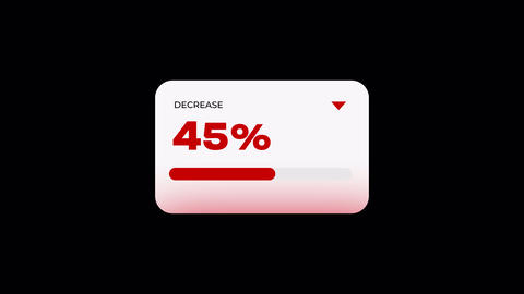 Digital Progress Bar Showing Percentage Increase on Transparent Background