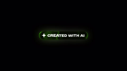 Created With AI Graphic Animation on Transparent Background