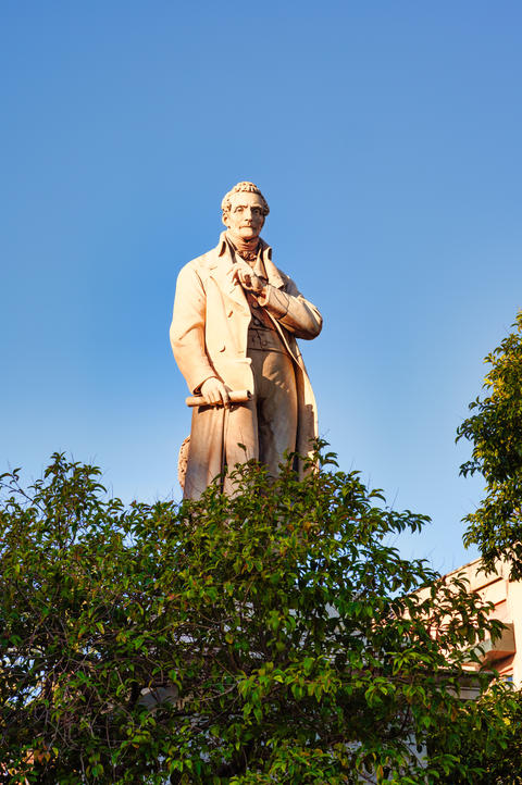 Statue of Carlo Cottone at Castelnuovo Square in Palermo Sicily