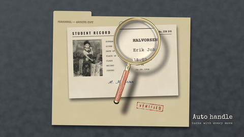 Magnifying glass document reveals