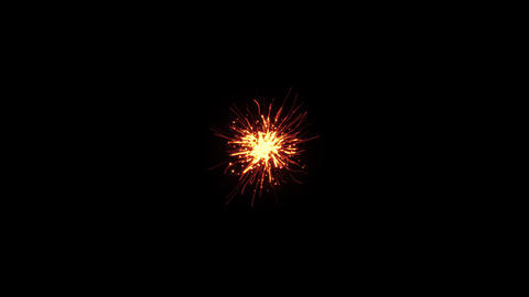 Fiery Spark Burst Explosion - Cinematic Orange Fire Embers Bursting Outward on Black Background Vol.