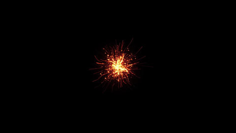 Fiery Spark Burst Explosion - Cinematic Orange Fire Embers Bursting Outward on Black Background Vol.