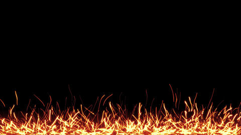 Rising Fire Sparks - Cinematic Orange Fire Embers on Black Background Vol.1