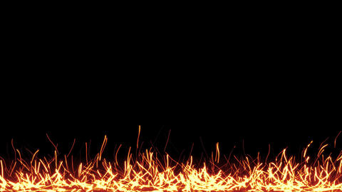 Rising Fire Sparks - Cinematic Orange Fire Embers on Black Background Vol.2