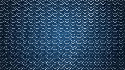 Japanese Seigaiha Wave Pattern Indigo Seamless Loop 4K