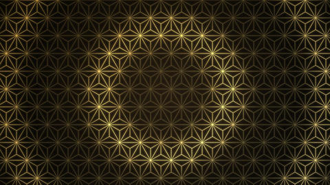 Japanese Asanoha Hemp Leaf Pattern Black and Gold Loop 4K