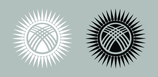 White, black outline symbol from National State Flag ensign of Kyrgyz Republic icons set. Silhouette