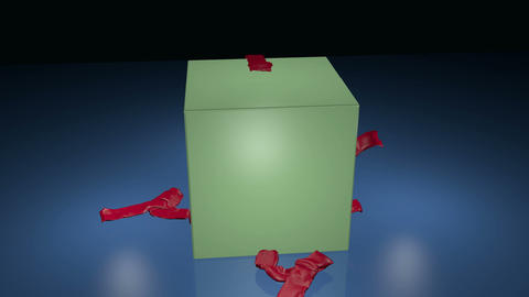 Gift box opening, with glow and stars