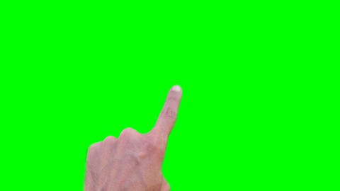 hand operate smartphone finger press the button Touch screen Green Screen